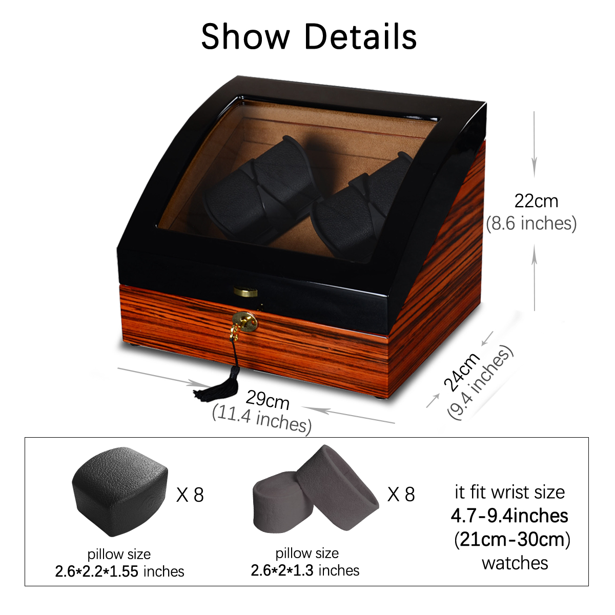 Watch Winder 8222-Wood Grain - Image 7