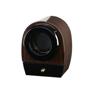 Sleek Single Watch Winder for Nightstand - Matte Black Finish & Silent Operation for Bedroom Use 8805