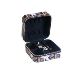 Multi-Pattern Portable Jewelry Box | Zipper-Sealed + Partitioned Compartments + Soft Lining, Elegant Storage On-The-Go