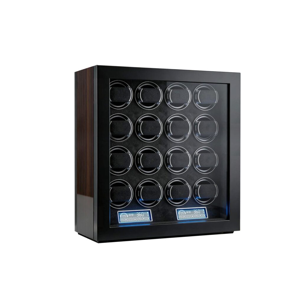 Twing-pak Automatic 16 Watch Winder Box Display Fingerprint Unlock LCD RGB Light插图1