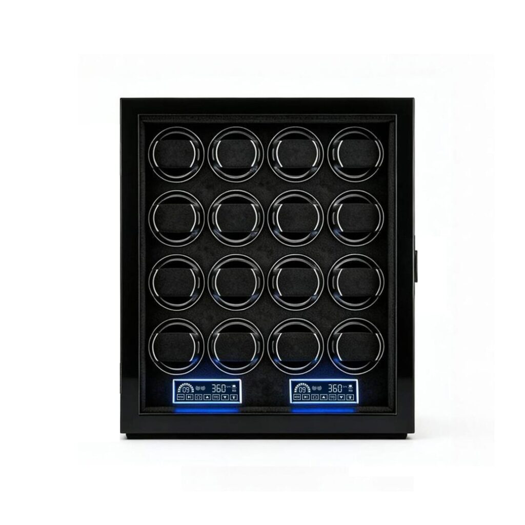 Twing-pak Automatic 16 Watch Winder Box Display Fingerprint Unlock LCD RGB Light插图2