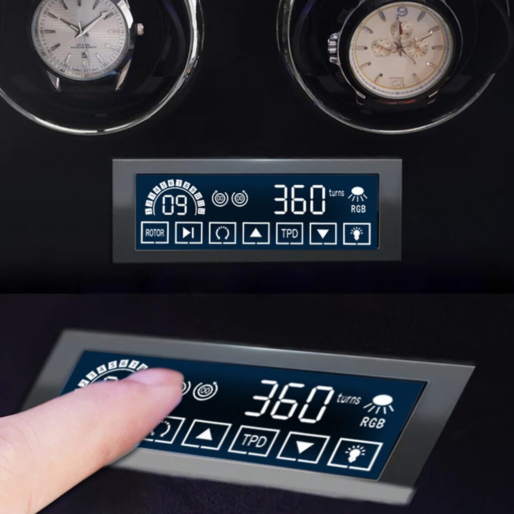 Twing-pak Automatic 16 Watch Winder Box Display Fingerprint Unlock LCD RGB Light插图6