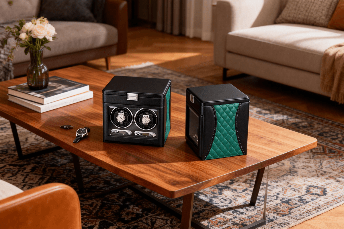 Luxury Automatic Single Watch Winder – Ultra Quiet Motor, Premium Leather Case, Multi-Speed Settings, Elegant Watch Storage Box for Mech anical Watches 9302插图2