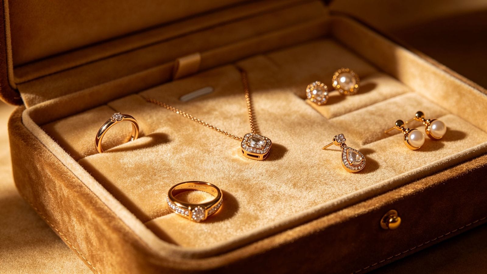 Velvet Jewelry Box Interior Details