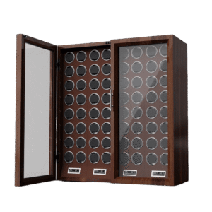 B2B Bulk Supply: 64-Slot Solid Wood Watch Winder Cabinet – Commercial-Grade Automatic Watch Winder for Jewelry Shops & Watch Retail Display