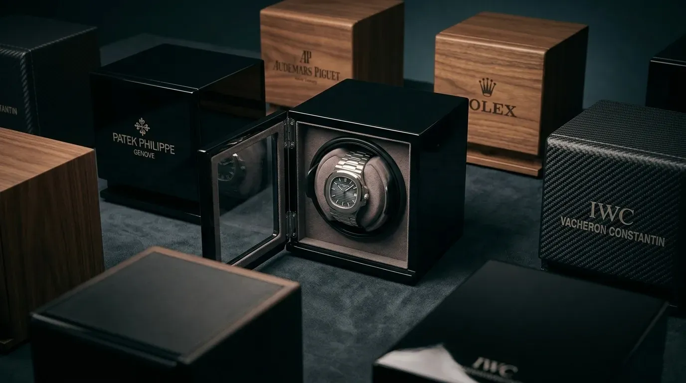 How to Find a Custom Watch Winder Manufacturer in China: A 6-Step Framework for Brands插图3 custom-branded-watch-winders-display