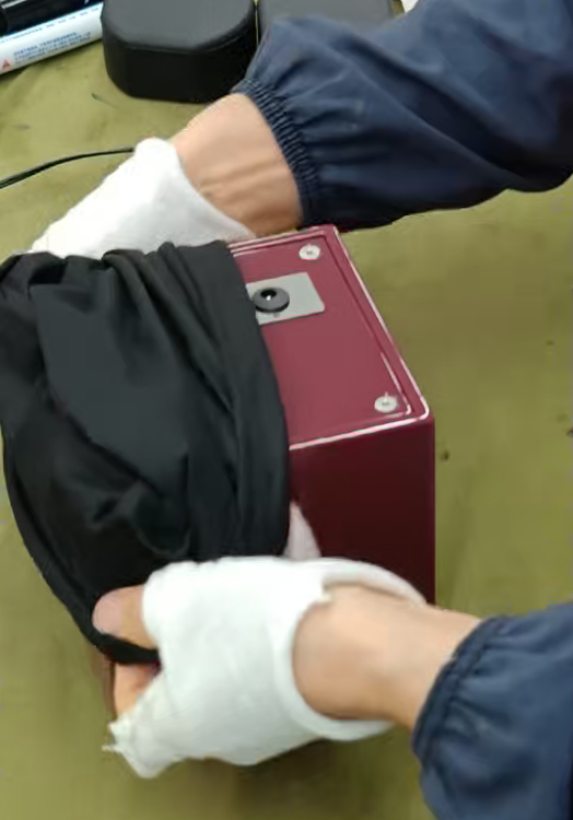 How to Customize a Single Watch Winder: Inside Our 8801 Red OEM Project插图9 Packing the finished watch winder into a black protective dust bag