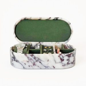 Calacatta Viola Marble Jewelry & Watch Box | Luxury Stone Vanity Storage