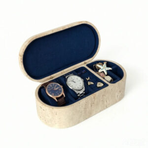 Travertine Marble Jewelry & Watch Box | Luxury Stone Vanity Storage