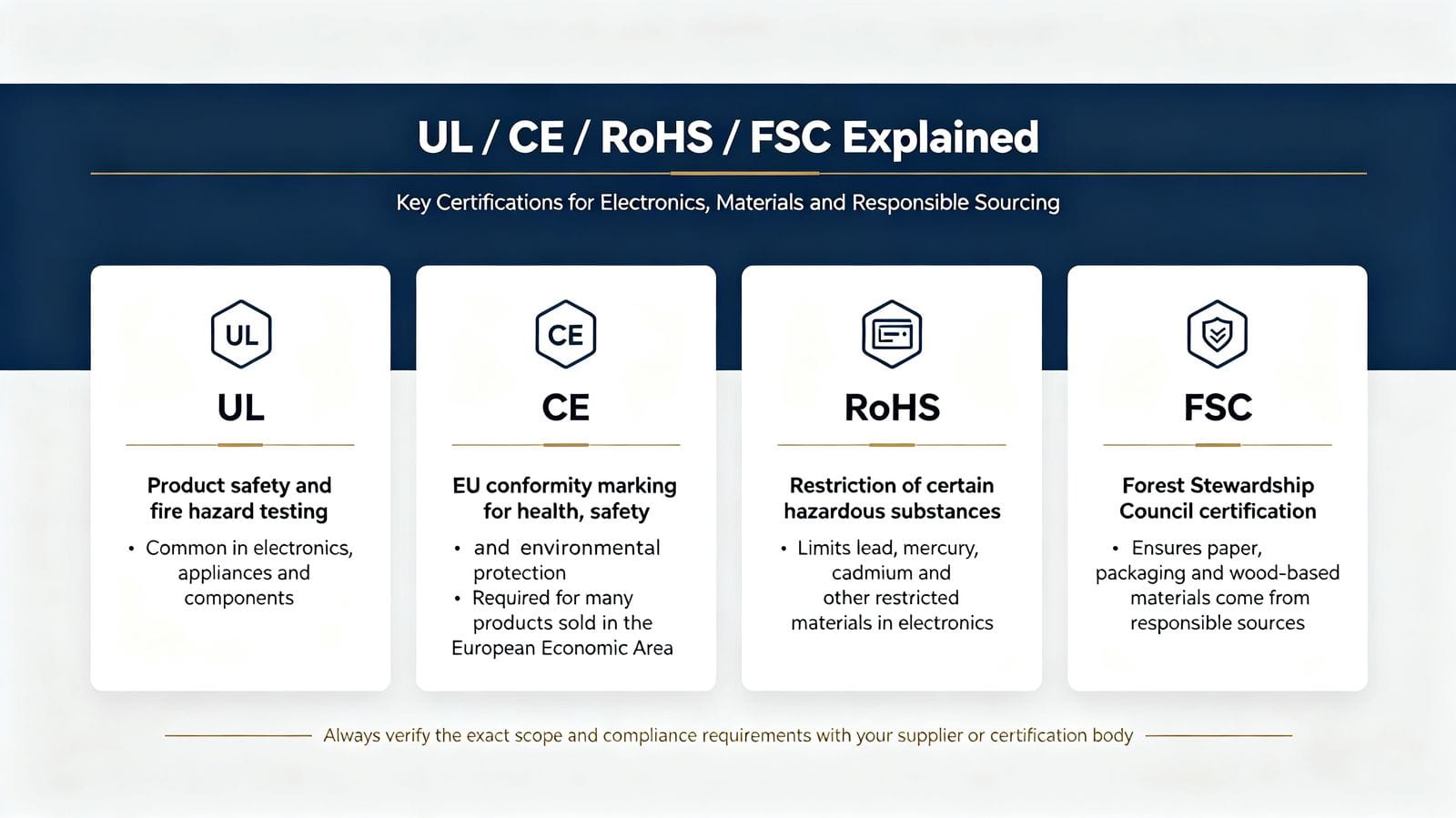 Home 16 UL CE RoHS FSC Explained