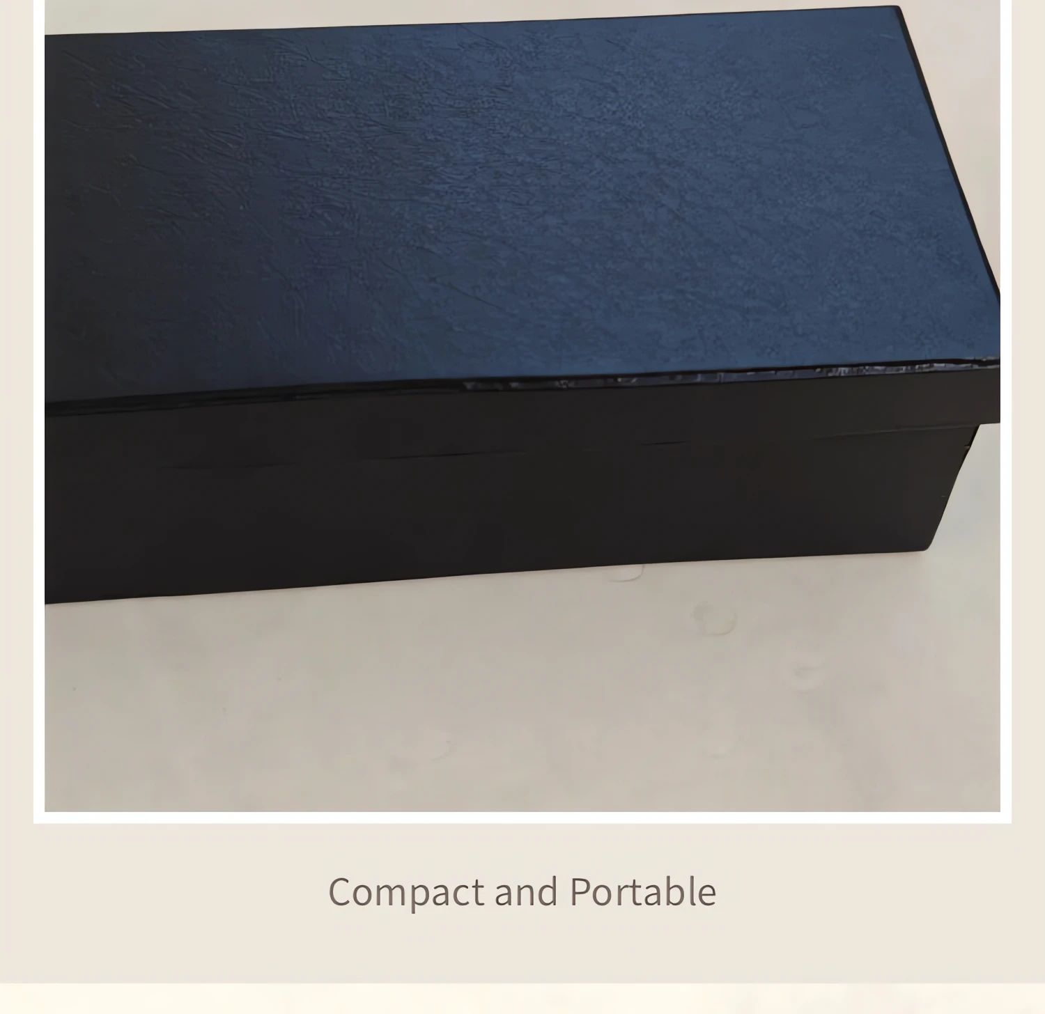 Crocodile Leather Jewelry Gift Box - Navy Embossed Case with Black Velvet Interior and Outer Sleeve 7 Compact and portable outer sleeve of the navy jewelry gift box